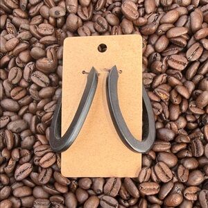 Curved Wooden Hoop Earrings